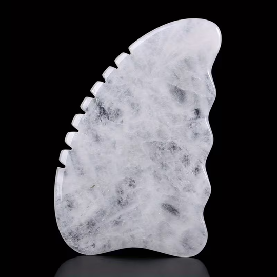 Gua Sha "Cristal Pur" - Peigne de Massage Multi-Zones en Pierre Naturelle