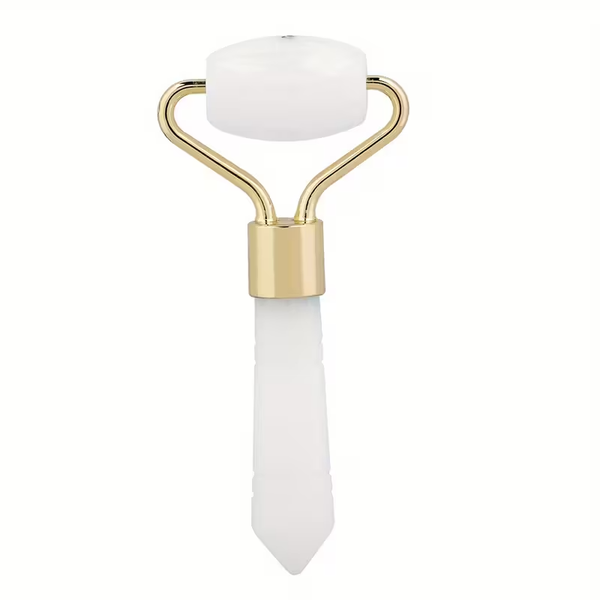 Mini Rouleau de Massage Visage 2-en-1 - Pierres Naturelles au Choix - Gemio.ch