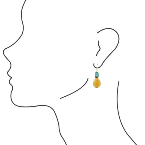 Pendants d'oreilles en jade miel mélangé