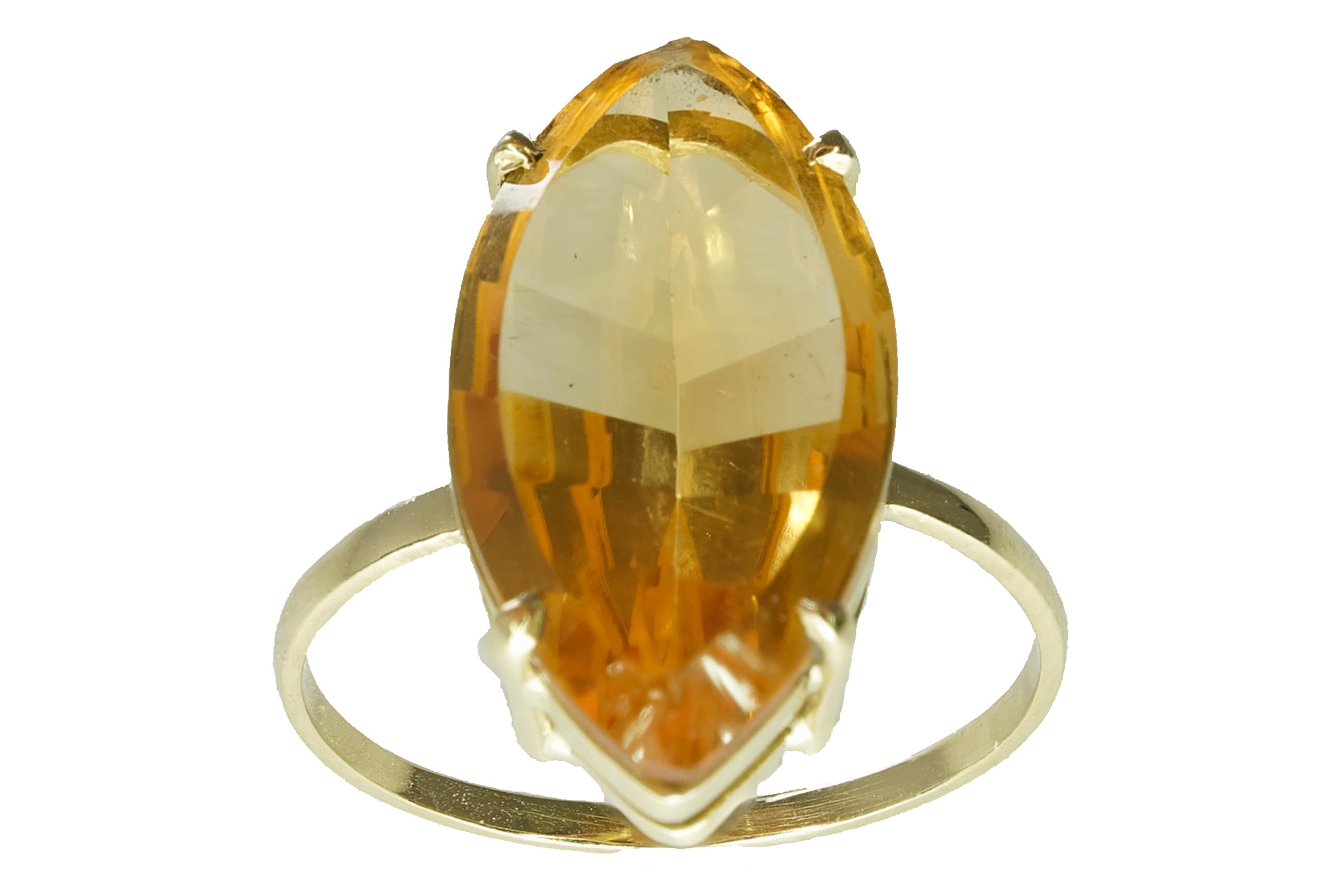 Bague en or jaune et citrine - Gemio.ch