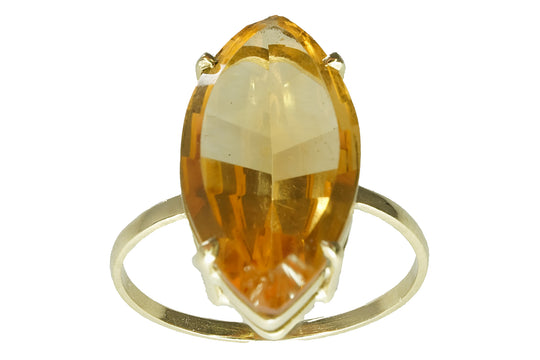 Bague en or jaune et citrine