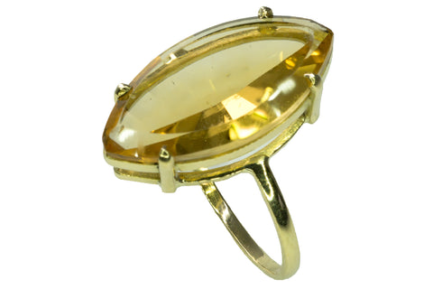 Bague en or jaune et citrine