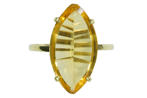 Bague en or jaune et citrine