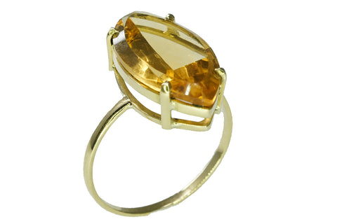 Bague en or jaune et citrine