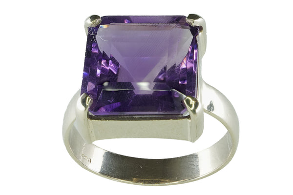 Bague en or blanc et améthyste - Gemio.ch