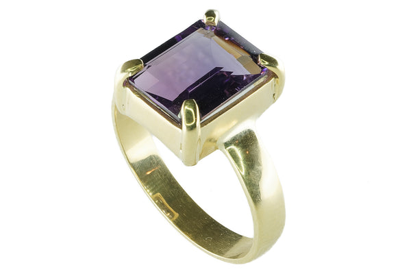 Bague en or jaune et améthyste - Gemio.ch