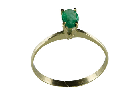 Solitärring aus Gelbgold und Smaragd
