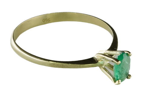Solitärring aus Gelbgold und Smaragd