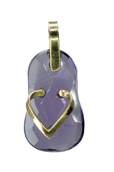 Pendentif en or jaune de forme sandale et améthyste - Gemio.ch
