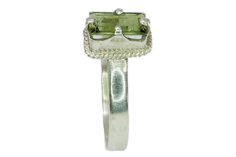 Bague en argent et tourmaline verte