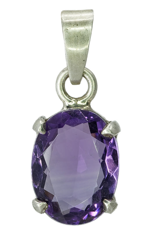 Pendentif en argent et améthyste
