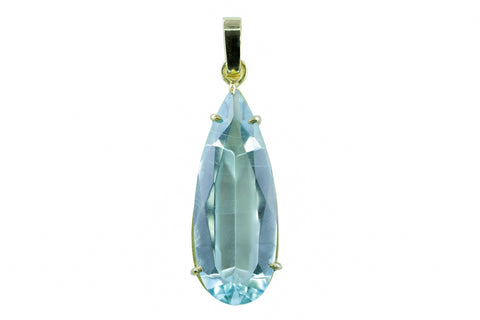 Anhänger aus Gelbgold und blauem Topas