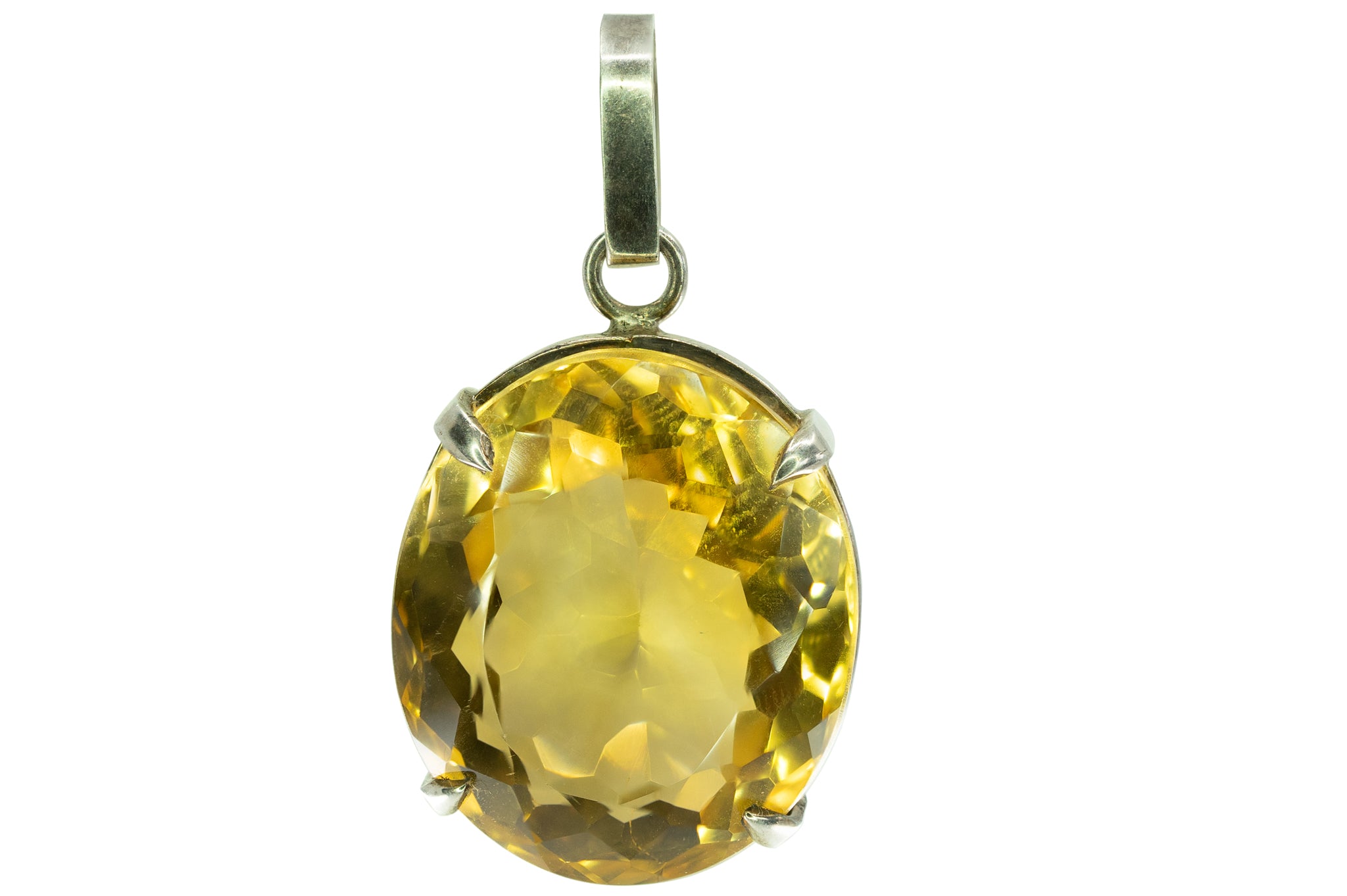 Pendentif en argent et quartz jaune - Gemio.ch