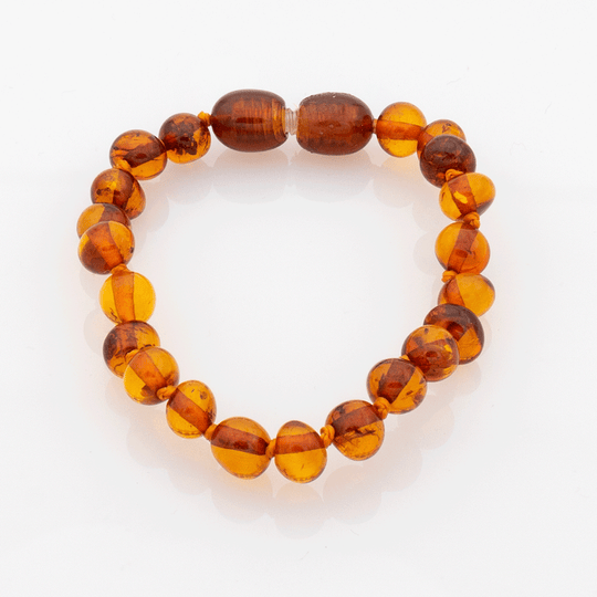 Bracelet Ambre Bébé Perles Baroques - Miel