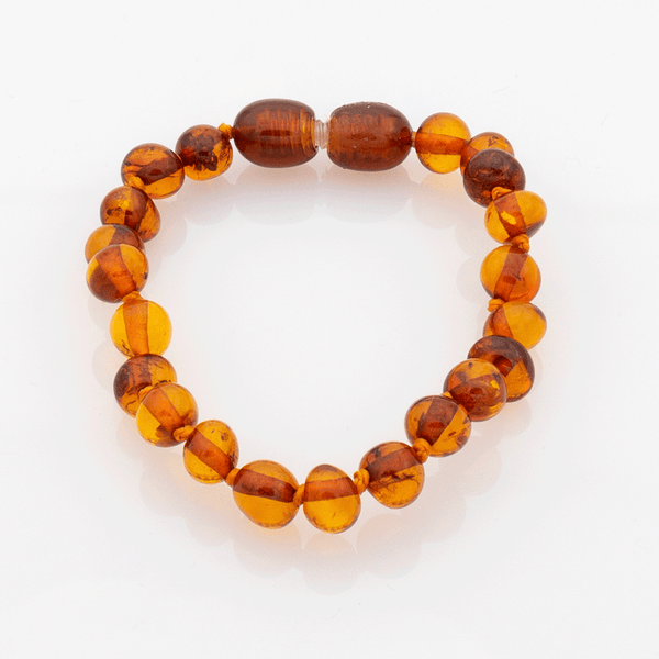 Bracelet Ambre Bébé Perles Baroques - Miel - Gemio.ch