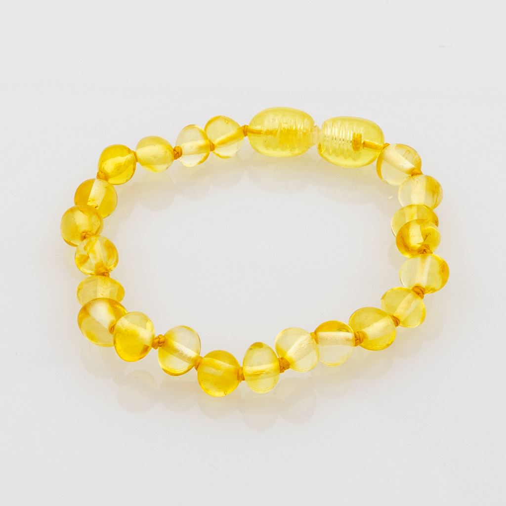 Bracelet Ambre Bébé Perles Baroques - Citron - Gemio.ch