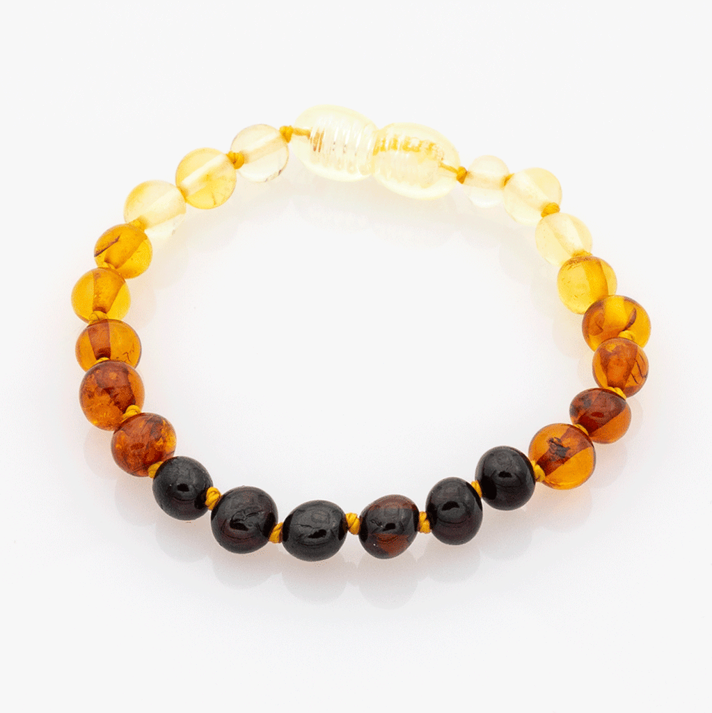 Bracelet Ambre Bébé Perles Baroques - Arc-en-ciel - Gemio.ch