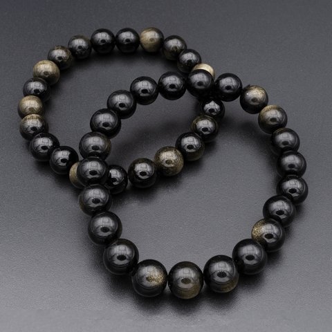 Armband aus schwarzem Obsidian