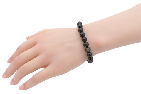 Armband aus schwarzem Obsidian