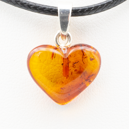 Bernsteinherz und Anhänger aus Sterlingsilber - Cognac