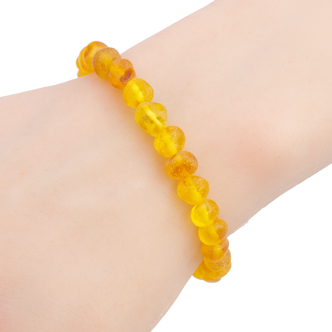 Bracelet Ambre Perles Baroques Brutes - Miel, Naturel et Authentique