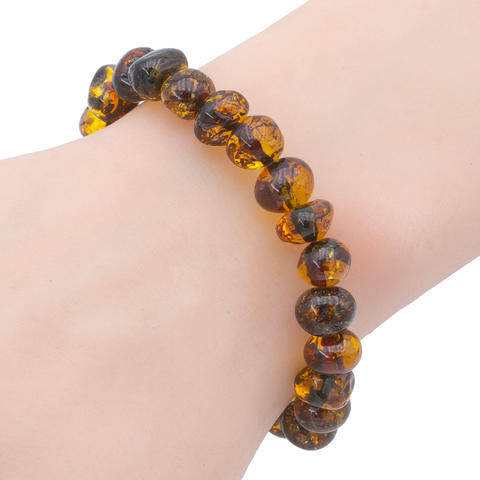 Barockperlen Bernsteinarmband - Hellgrün
