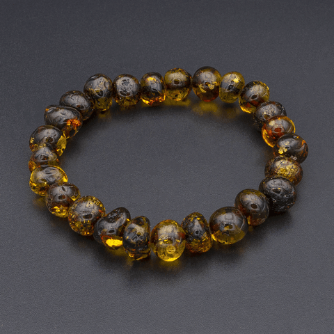 Barockperlen Bernsteinarmband - Hellgrün