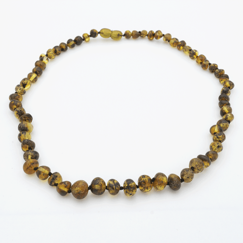 Collier Ambre Perles Polies – Vert, Authenticité et Bienfaits Naturels