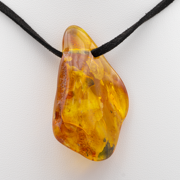 Pendentif Ambre Brut - Cognac