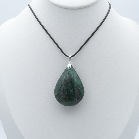 Pendentif Goutte en Fuschite & Marcasite – Apaisement & Clarté