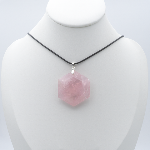 Pendentif Sceau de Salomon en Quartz Rose – Amour & Harmonie Sacrée
