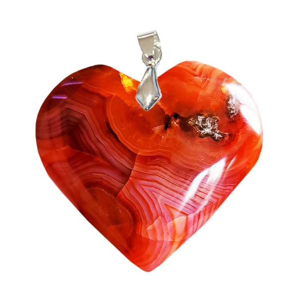 Pendentif Cornaline Cœur – Énergie, Harmonie & Joie de Vivre - Gemio.ch