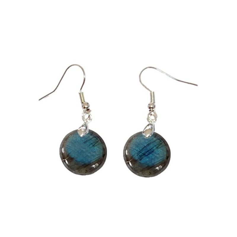 Boucles d’Oreilles Labradorite Rond – Protection & Éclat Naturel - Gemio.ch