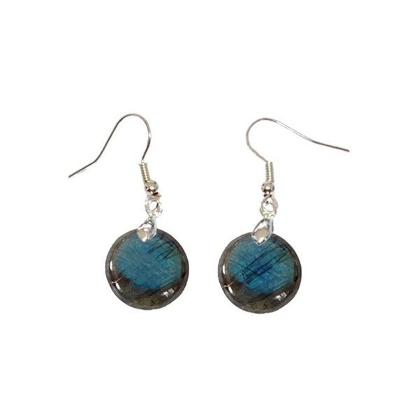 Boucles d’Oreilles Labradorite Rond – Protection & Éclat Naturel - Gemio.ch