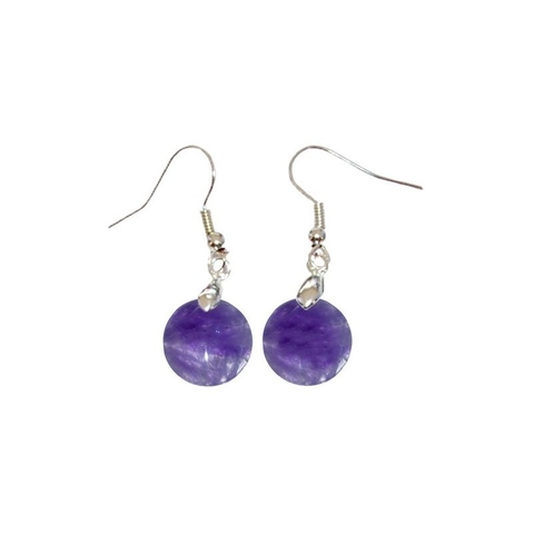Boucles d’Oreilles Améthyste Rondes – Harmonie, Amour & Sérénité