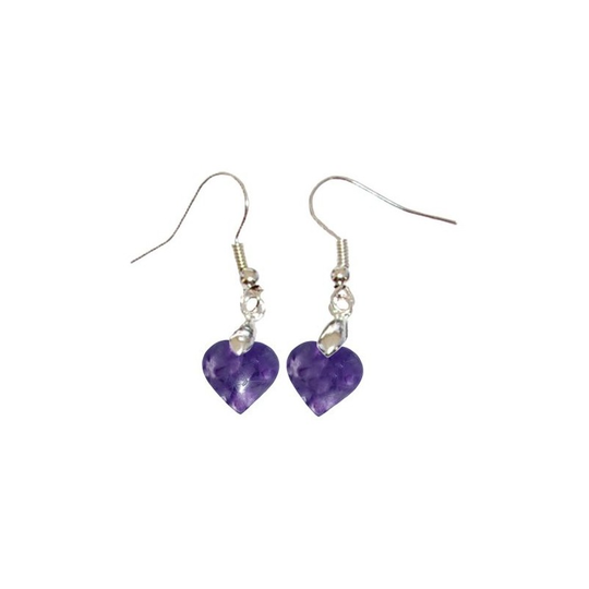 Boucles d’Oreilles Améthyste Cœur – Amour, Sérénité & Harmonie