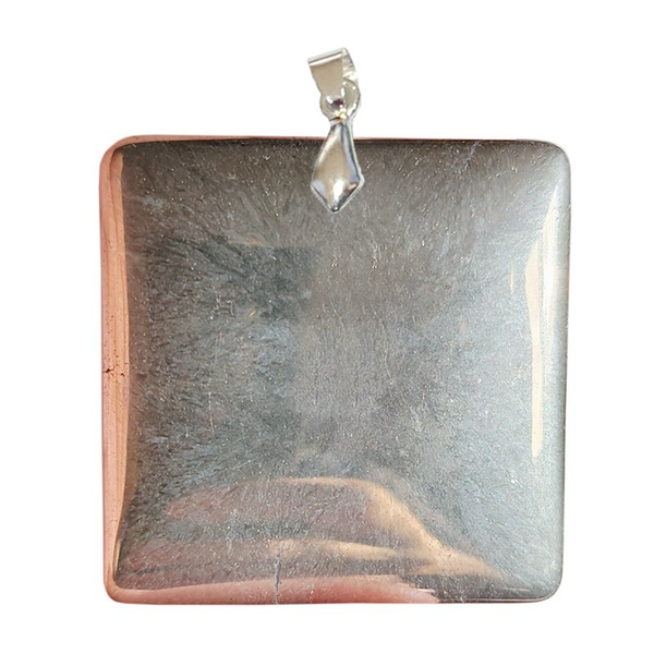 Pendentif Pyrite Carré – Ancrage, Protection & Vitalité Mentale - Gemio.ch