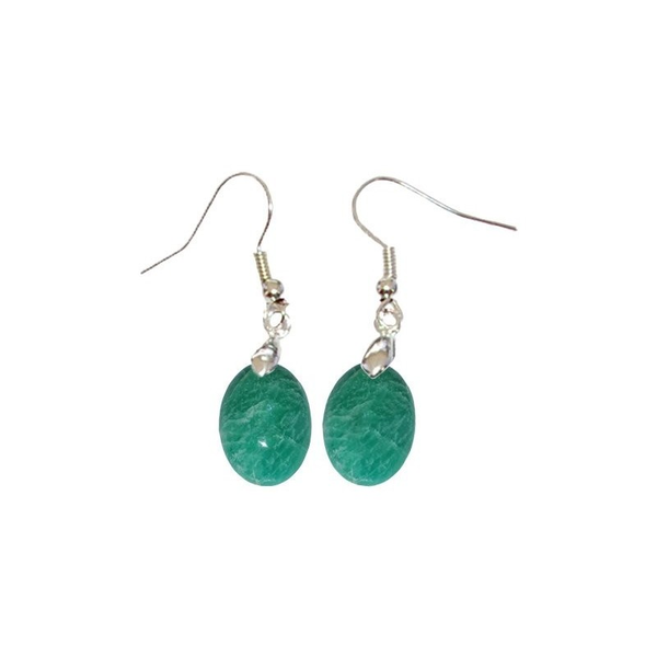Boucles d’Oreilles Amazonite Ovale – Harmonie et Créativité - Gemio.ch