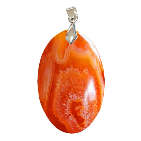 Pendentif Cornaline Ovale – Énergie, Harmonie et Vitalité