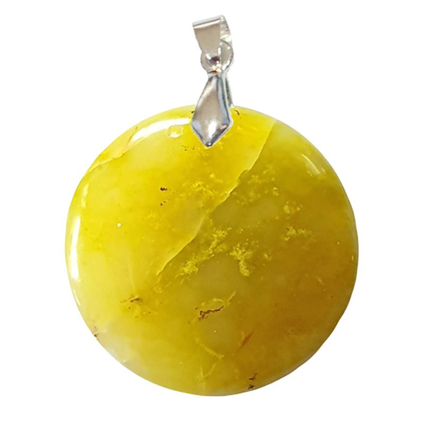 Pendentif Opale Verte Rond – Apaisement, recentrage et vitalité sensorielle - Gemio.ch