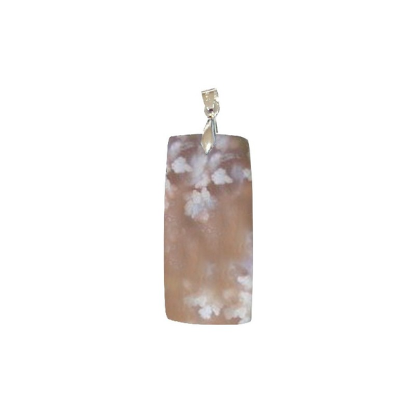 Pendentif Agate Fleur Rectangle Fin – Élégance apaisante et stabilité intérieure