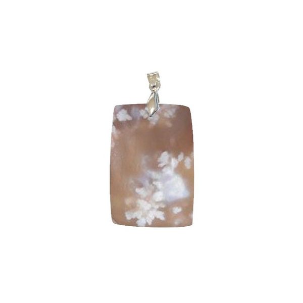 Pendentif Agate Fleur Rectangle – Stabilité émotionnelle et clarté intérieure - Gemio.ch