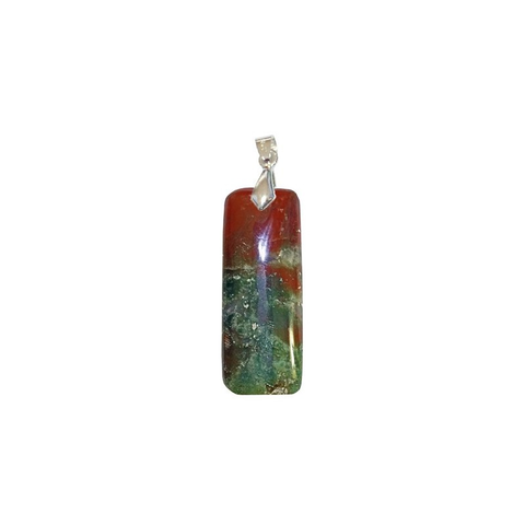 Pendentif Jaspe Orbiculaire Rectangle Fin – Patience, Rajeunissement et Équilibre Émotionnel