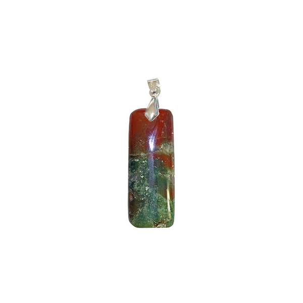 Pendentif Jaspe Orbiculaire Rectangle Fin – Patience, Rajeunissement et Équilibre Émotionnel