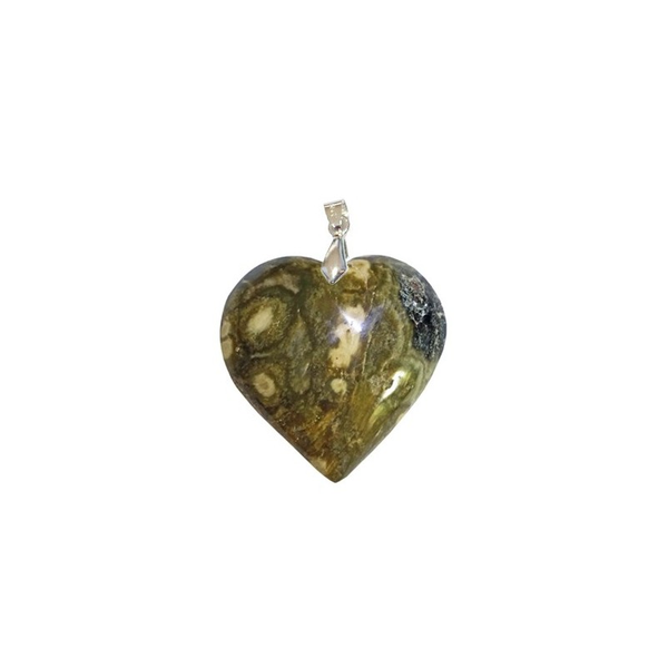Pendentif Jaspe Orbiculaire Cœur – Régénération Émotionnelle et Patience Intérieure - Gemio.ch