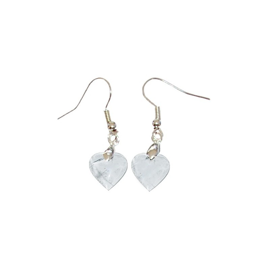 Boucles d’Oreilles Cristal de Roche Cœur – Lumière, Pureté & Éveil Intérieur