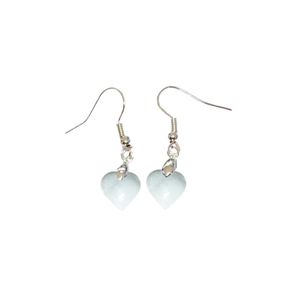 Boucles d’Oreilles Quartz Blanc Cœur – Énergie, Clarté & Harmonie Intérieure - Gemio.ch