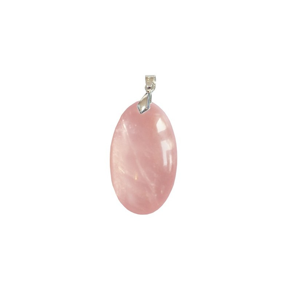 Pendentif Quartz Rose Ovale – Tendresse, Apaisement & Amour de Soi - Gemio.ch