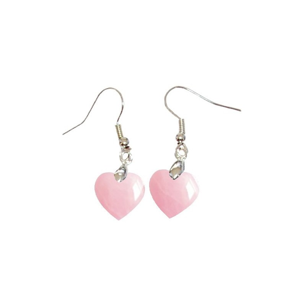 Boucles d’Oreilles Quartz Rose Cœur – Amour, Douceur & Guérison Émotionnelle - Gemio.ch