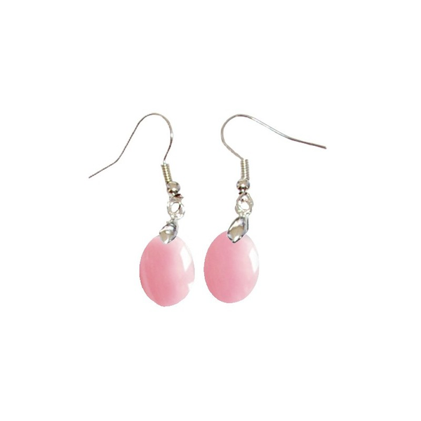 Boucles d’Oreilles Quartz Rose Ovale – Tendresse, Douceur & Guérison Émotionnelle - Gemio.ch